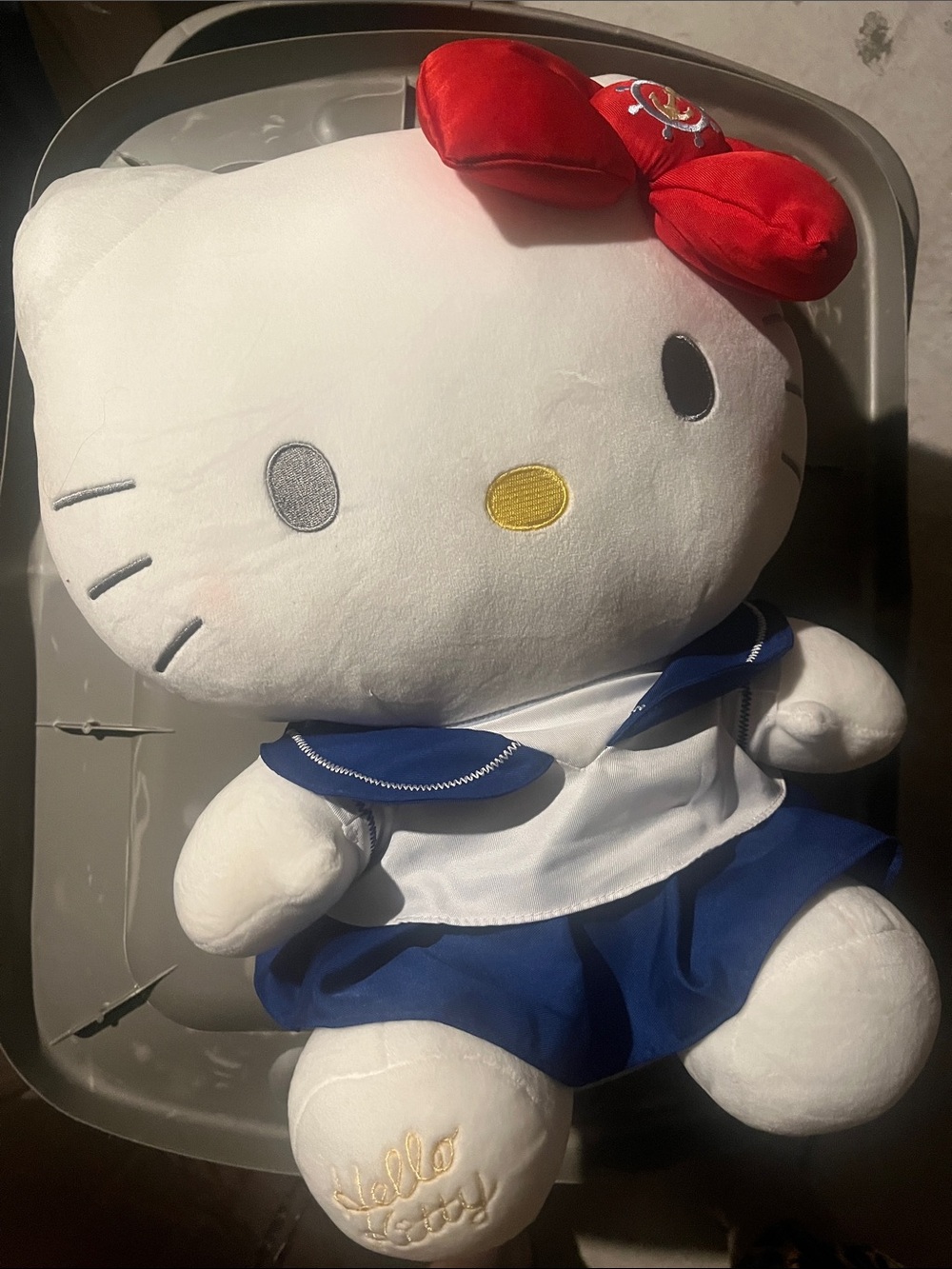 Hello Kitty Plush - White, Red Bow & Blue Sailor Outfit